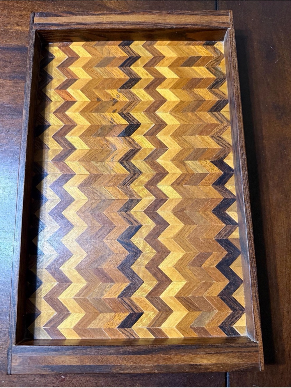 Don Shoemaker Mid Cenury Modern Mixed Woods Tray by Senàl